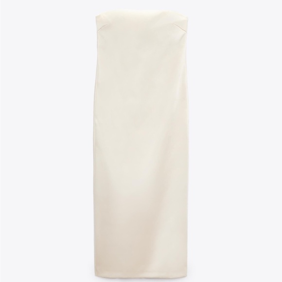 Zara Satin Effect Dress, S, Vanilla - Picture 5 of 8